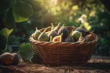 Корзинка инжира. Натуральные свежие продукты. Генерировать искусственный интеллект - yliv