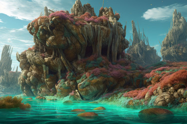 Красочный рифовый пейзаж. Животная природа. Генерировать искусственный интеллект - yliv