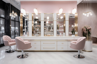 Стойка регистрации салона красоты beauty lights. Современный сервис. Генерировать искусственный интеллект - yliv