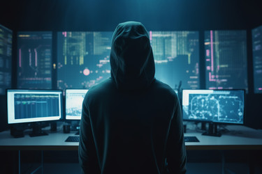 Темная толстовка с капюшоном торговца. Компьютерное агентство dark. Генерировать искусственный интеллект - yliv