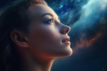 Женское космическое лицо. генерировать искусственный интеллект - yliv