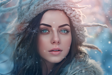 Замерзшая зимняя девушка. Улыбка леденяще холодна. Генерировать искусственный интеллект - yliv