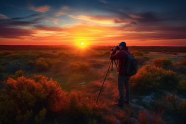 Фотограф красочного заката. Небесное приключение. Генерировать искусственный интеллект - yliv