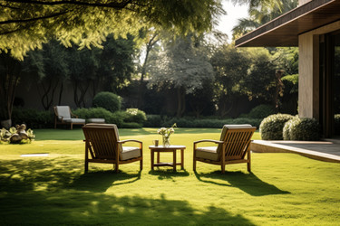 Роскошные стулья backyard modern. Наружная отделка деревом. Генерировать искусственный интеллект - yliv