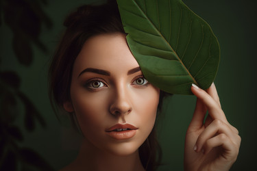 Женщина, держащая лист. Генерировать искусственный интеллект - yliv