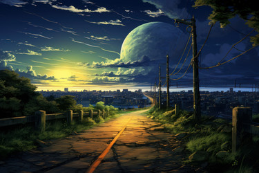 Аниме-визуальная новелла Road blue sky. Генерировать искусственный интеллект - yliv