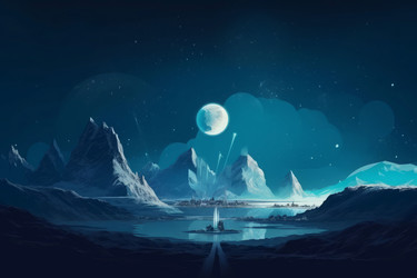 Ночной пейзаж луны. Генерировать искусственный интеллект - yliv