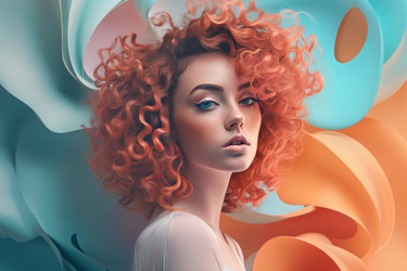 Кудрявая симпатичная женщина. Женская красота. Генерировать искусственный интеллект - yliv