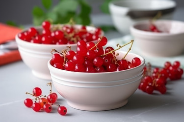 Миска с ягодами красной смородины. Генерировать искусственный интеллект - yliv