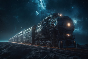 Поезд метро Scifi. Деформация станции. Генерировать искусственный интеллект - yliv