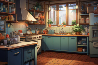 Игра в жанре аниме-визуальной новеллы Kitchen light. Генерировать искусственный интеллект - yliv