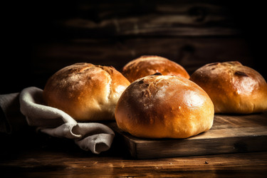 Испеченные булочки из хлеба. Вкусная свежая еда. Генерировать искусственный интеллект - yliv