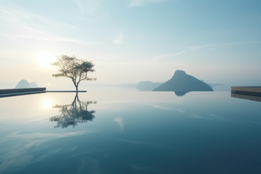 Бассейн курортного отеля Island resort. Генерировать искусственный интеллект - yliv