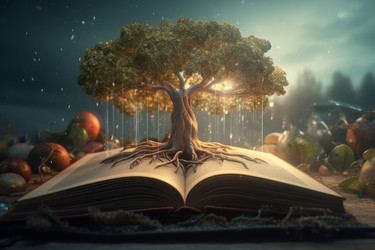 Волшебное книжное дерево. Генерировать искусственный интеллект - yliv
