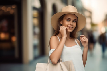 Молодая девушка ходит по магазинам. Генерировать искусственный интеллект - yliv