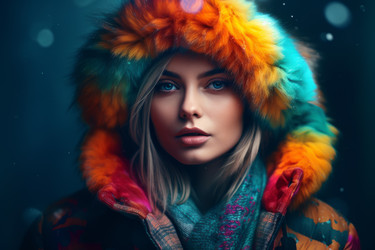 Зимняя женская красочная мода. Генерировать искусственный интеллект - yliv
