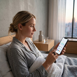 женщина просматривает данные о состоянии здоровья на смартфоне - artshock