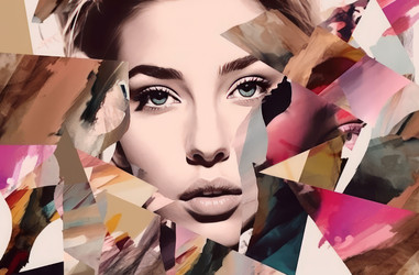 Концепция женщины-арт-коллажа. Весенняя девушка. Генерировать искусственный интеллект - yliv