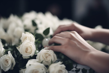Женщина с белыми розами в руках. Цветочное личико. Генерировать искусственный интеллект - yliv