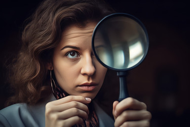 Женщина, увеличивающая подзорную трубу. Генерировать искусственный интеллект - yliv