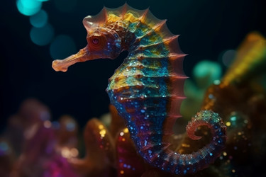 Морской конек яркий, красочный. Животное море. Генерировать искусственный интеллект - yliv