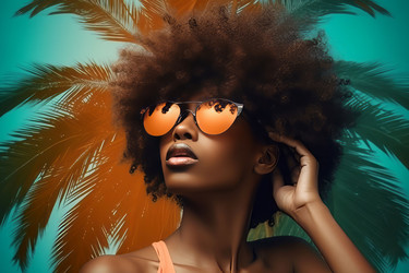 Летние солнцезащитные очки Palm woman. Генерировать искусственный интеллект - yliv