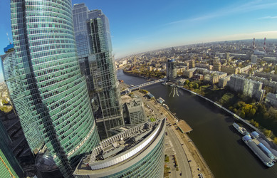 москва - 12 октября: городской пейзаж с башнями москва-сити и - paha_l