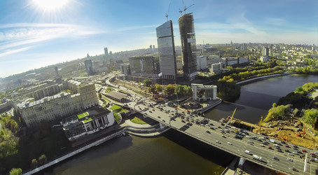 москва - 12 октября: вид с беспилотного квадрокоптера на - paha_l