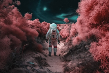 Астронавт розовой планеты. Фантастика о галактике. Генерировать искусственный интеллект - yliv