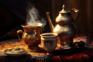 Традиционный арабский кофе. Культура питания. Генерировать искусственный интеллект - yliv