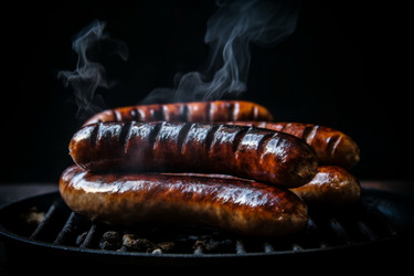 Вкусные сосиски на гриле. Генерировать искусственный интеллект - yliv