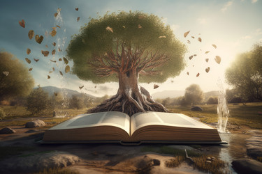 Волшебное книжное дерево. генерировать искусственный интеллект - yliv