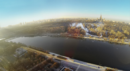 москва, россия - 08 марта 2014: вид на городской пейзаж с высоты птичьего полета - paha_l