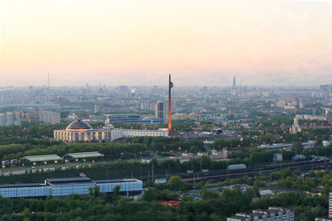 поклонная гора, панорамный вид на парк победы во время - paha_l