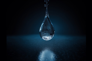 Капля воды падает на черном фоне. Генерировать искусственный интеллект - yliv