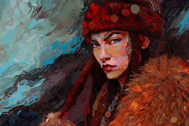 Женщина-берсерк рисует портрет. Генерировать искусственный интеллект - yliv