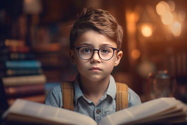Маленький мальчик-студент. генерировать искусственный интеллект - yliv