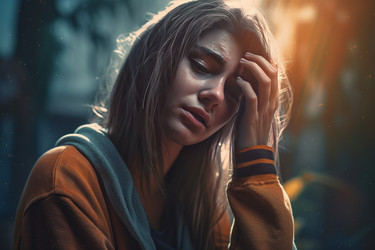 Женщина плачет. Стрессовая пара женщин. Генерировать искусственный интеллект - yliv