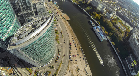 москва - 12 октября: городской пейзаж с башнями москва-сити и - paha_l