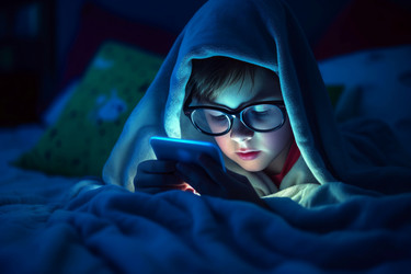 Мальчик смотрит на смартфон. Дом наркомана. Генерировать искусственный интеллект - yliv
