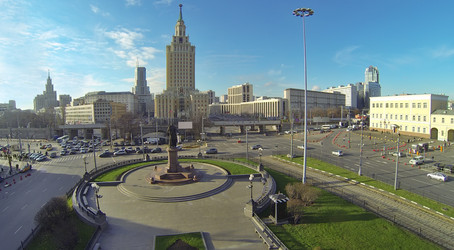 москва, россия - 09 ноября 2013 г.: (вид с беспилотного летательного аппарата - paha_l