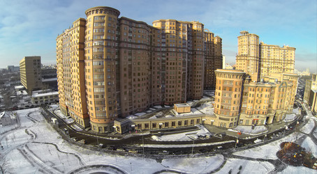 россия, москва - 20 января 2014 года: вид с высоты птичьего полета на высотку - paha_l