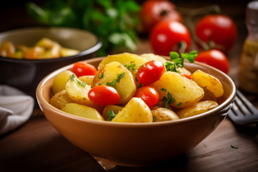 Жареный картофель с помидорами. Генерировать искусственный интеллект - yliv