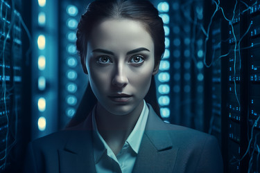 Женщина-мэйнфрейм компьютера. Женщина-инженер. Генерировать искусственный интеллект - yliv