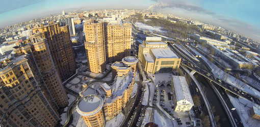 россия, москва - 20 января 2014 года: панорамный вид с высоты птичьего полета - paha_l
