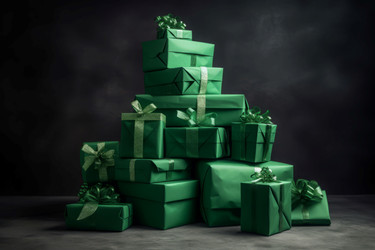 Стопка подарков Green gifts. Генерировать искусственный интеллект - yliv