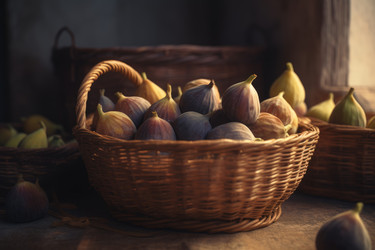 Корзинка инжира. натуральные свежие продукты. генерировать искусственный интеллект - yliv
