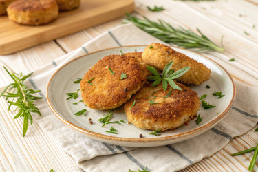 вкусные домашние овощные оладьи, посыпанные свежей зеленью и специями - RomanZ