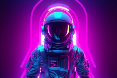 Ретро-неон астронавта. Генерировать искусственный интеллект - yliv