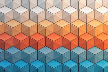 Красочный 3D-кубический узор, демонстрирующий геометрический дизайн и текстуру - RomanZ